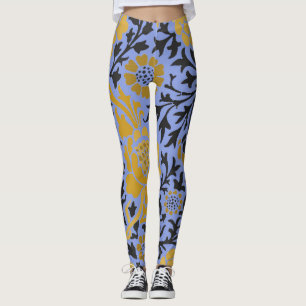 Leggings William Morris PATTERN FLORAL BLUE LEGGINING