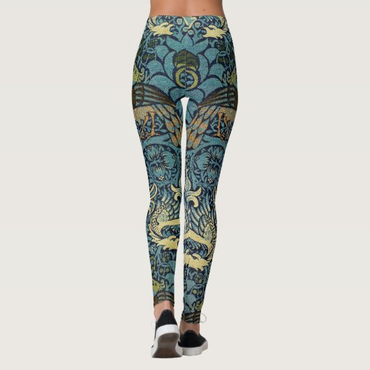 Leggings William Morris Peacock and Dragon Woven Design (Dos)