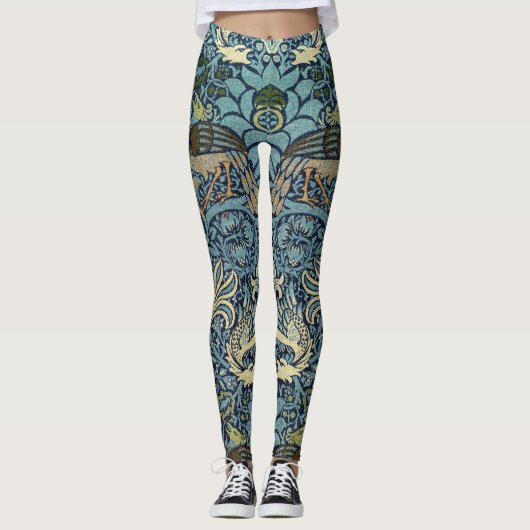 Leggings William Morris Peacock and Dragon Woven Design (Devant)