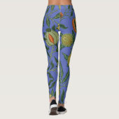 Leggings William Morris Pomegranate Bleu papier peint color (Dos)