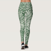 Leggings william morris souci vert floral fleur (Dos)