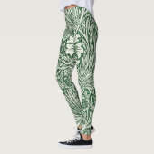 Leggings william morris souci vert floral fleur (Gauche)
