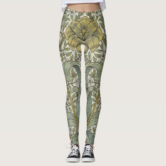 Leggings William Morris Spring Motif classique épais (Devant)