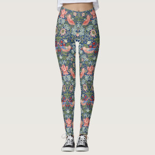 Leggings William Morris Strawberry Thief Corail Marine
