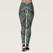 Leggings William Morris Strawberry Thief Motif floral  (Dos)