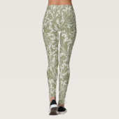 Leggings William Morris Thistle Sage Green Motif (Dos)