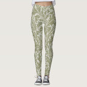 Leggings William Morris Thistle Sage Green Motif (Devant)