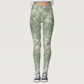Leggings william morris tulip wallpaper textile green (Devant)