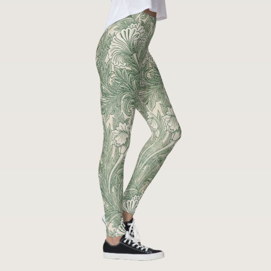 Leggings william morris tulip wallpaper textile green (Droite)