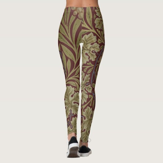 Leggings William Morris Vine Grappe Rouge Vert Art (Dos)