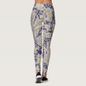 Leggings William Morris Wallflower bleu damas floral (Dos)
