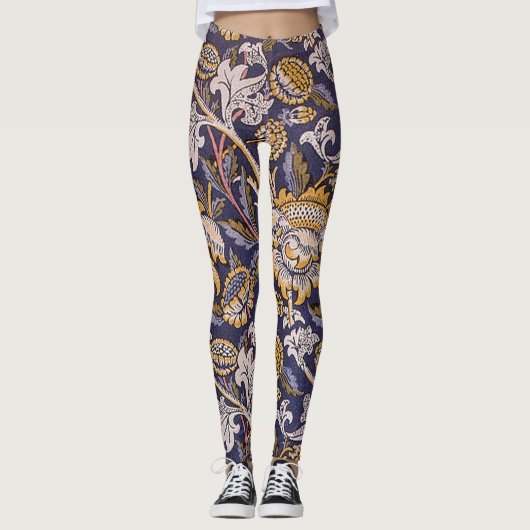 Leggings William Morris Wey Fond d'écran Floral (Devant)