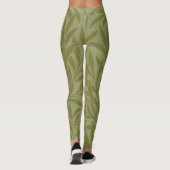 Leggings William Morris Willow Antique Green Leaf Vine Art (Dos)