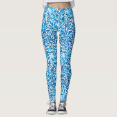 Leggings William Morris Willow Bough, Cobalt Blue & White (Devant)