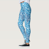 Leggings William Morris Willow Bough, Cobalt Blue & White (Gauche)
