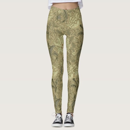 Leggings William Morris Windrush Motif de fond d'écran (Devant)
