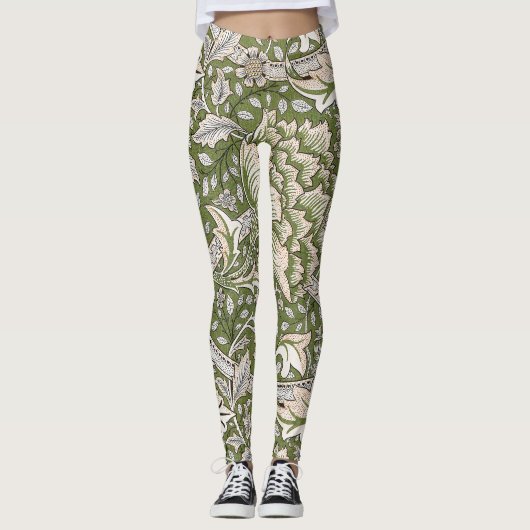Leggings : William Morris Windrush Motif Vert : Vintage (Devant)
