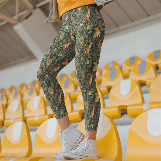 Leggings William Morris Woodland Lapins floraux Noël