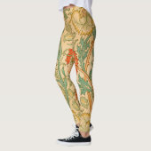 Leggings William Morris's Pink et Rose célèbre motif (Gauche)