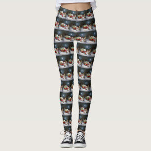 Leggings Winter Corgi Caravan Christmas Adventure