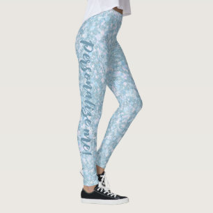 Leggings Winter Lake Light Aqua Blue Parties scintillant TE
