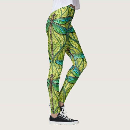 Leggings with a vibrant dragonfly pattern (Droite)