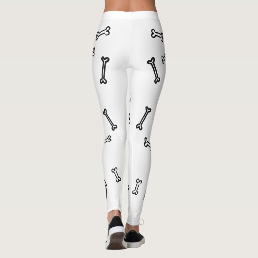 Leggings with english bulldog and bones pattern (Dos)