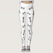 Leggings with english bulldog and bones pattern (Devant)