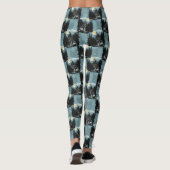 Leggings Wolf Howling À Moon Design Motif (Dos)