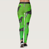 Leggings Wolfhound irlandais noir au coeur vert (Dos)