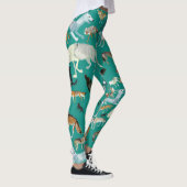 Leggings Wolves of the world Turquoise pattern (Droite)