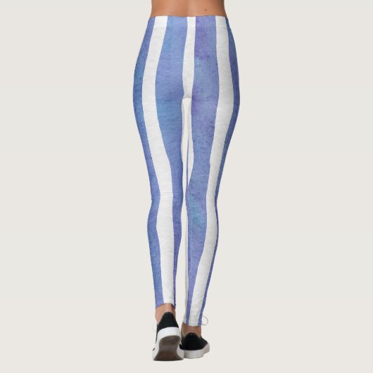 Leggings Women - Blue Stripe Pattern (Achterkant)