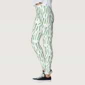 Leggings Women - Green Leaves Pattern (Gauche)
