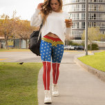 Leggings Wonder Woman - Lutter Pour La Paix<br><div class="desc">Découvrez ces leggings inspirés de Wonder Woman avec ses emblématiques bottes rouges et blanches,  et son fond à motif étoile bleue.</div>