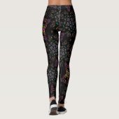 Leggings Wonderland fou kitty géométrique noir émeraude (Dos)