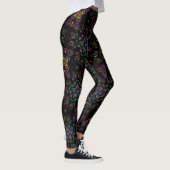 Leggings Wonderland fou kitty géométrique noir émeraude (Droite)