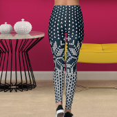 Leggings Wool Knitted Christmas And New Year Flower Pattern