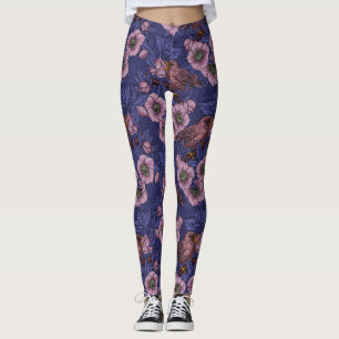 Leggings Wren et hellebore, violet et rose