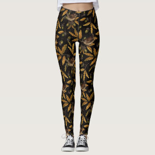 Leggings Wrens et cors sur noir