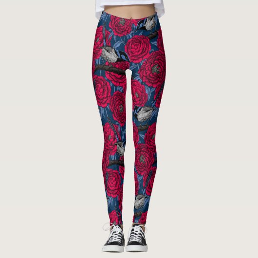 Leggings Wrens in the peonies (Devant)