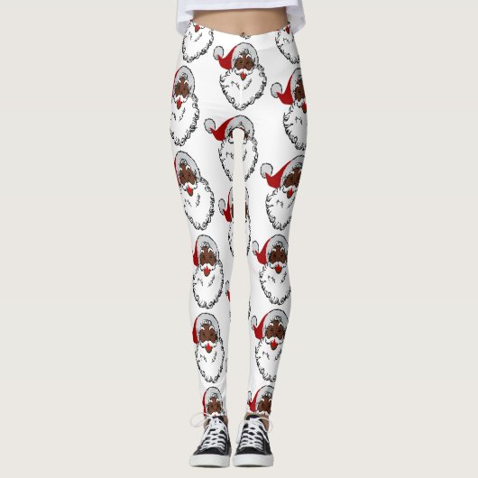 Leggings xmas black santa claus (Devant)