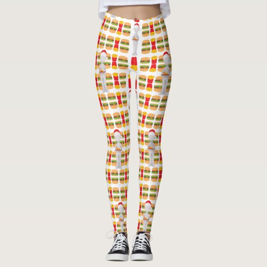 Leggings xmas burger santa claus (Devant)