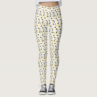 Leggings yellow and black hearts