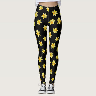 Leggings Yellow daffodil flowers seamless