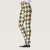 Leggings Yellow Green Checker Diamond Pattern (Gauche)