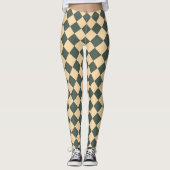Leggings Yellow Green Checker Diamond Pattern (Devant)