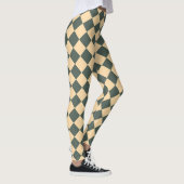 Leggings Yellow Green Checker Diamond Pattern (Droite)