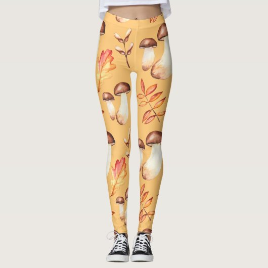 Leggings Yellow Mushroom Garden (Devant)