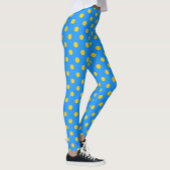 Leggings Yellow On Blue Polka Dots Pattern Design