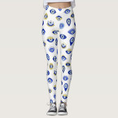 Leggings Yeux maux bleus modernes (Devant)